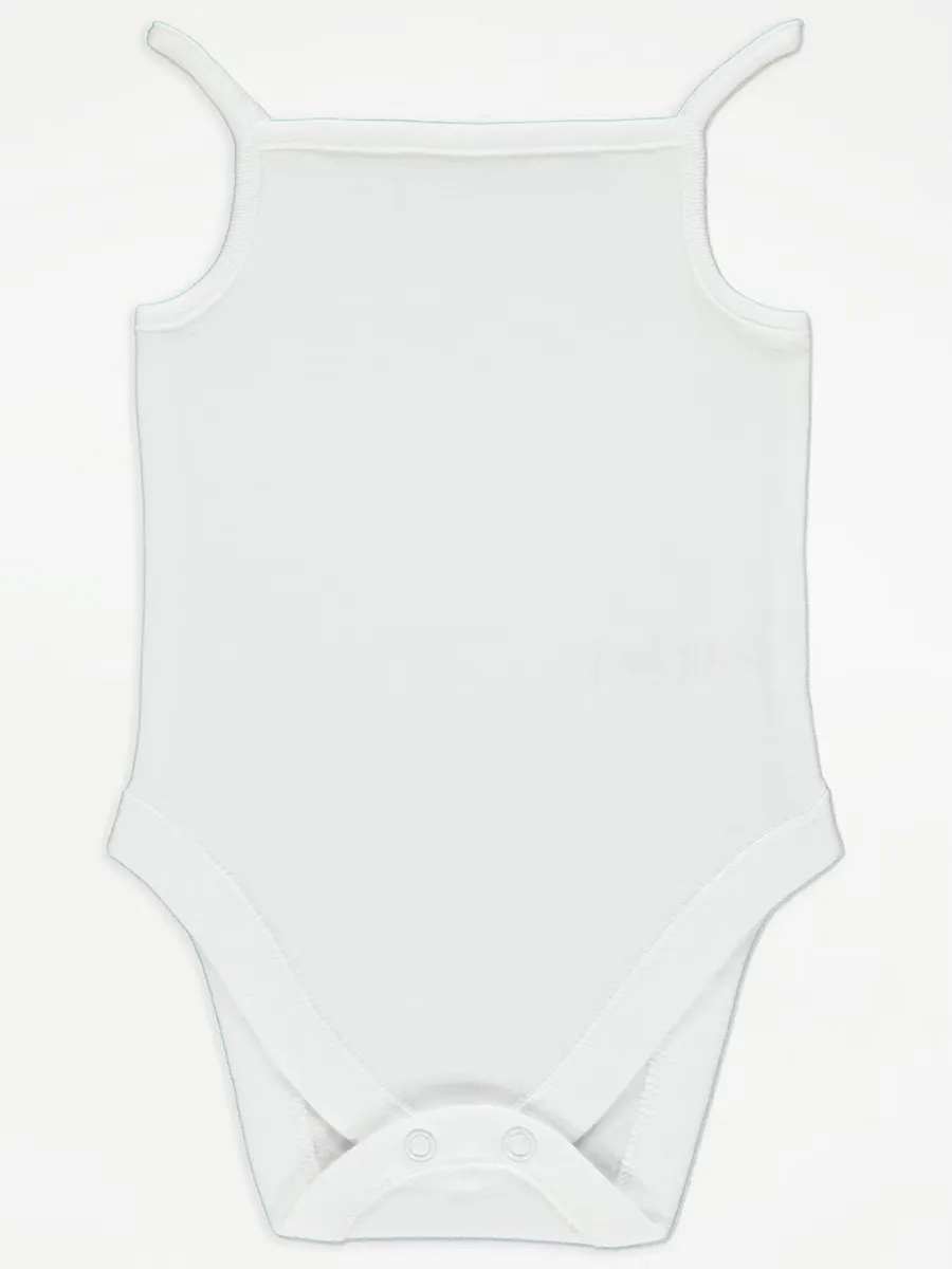 White Strappy Sleeveless Bodysuits 3 Pack
