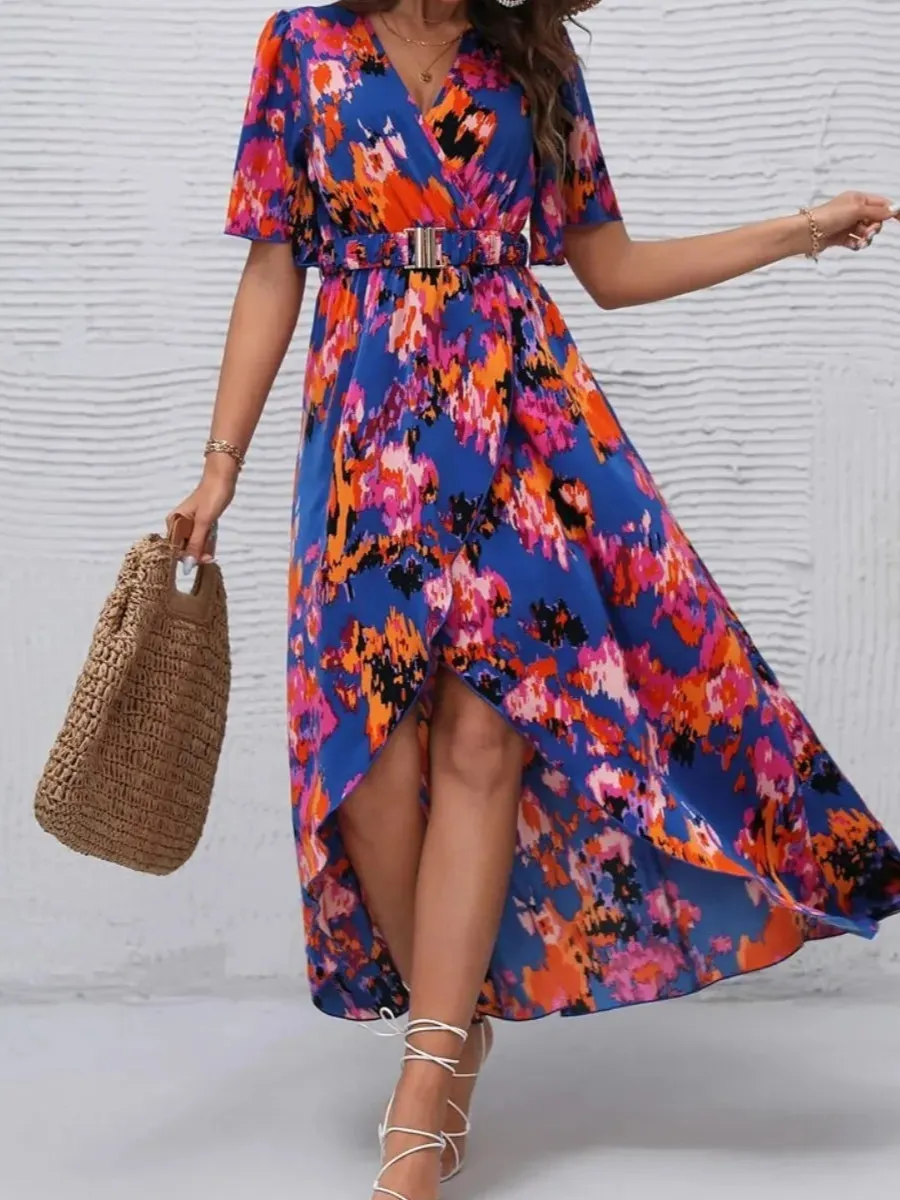 Surplice Neck Maxi Dress