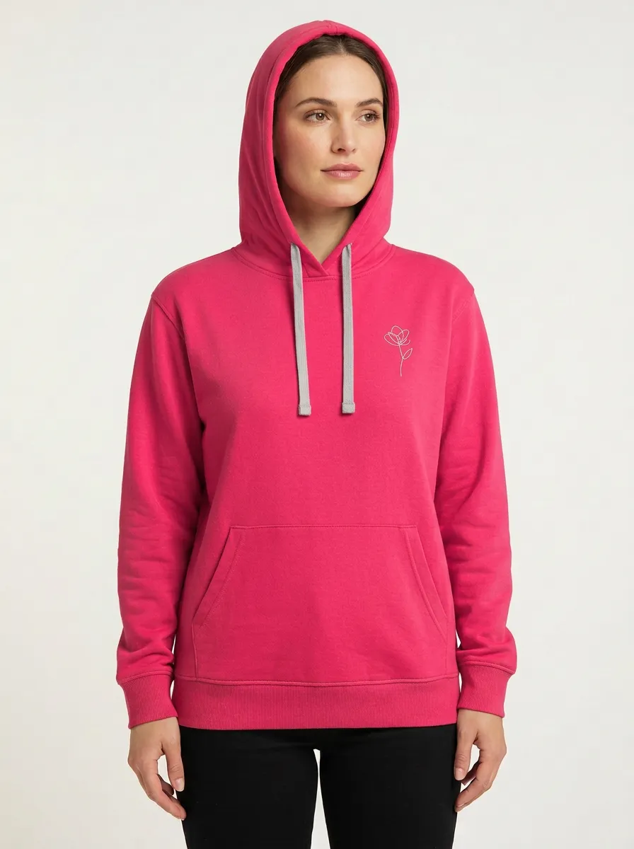 Women's Floral Line Art Casual Hoodie