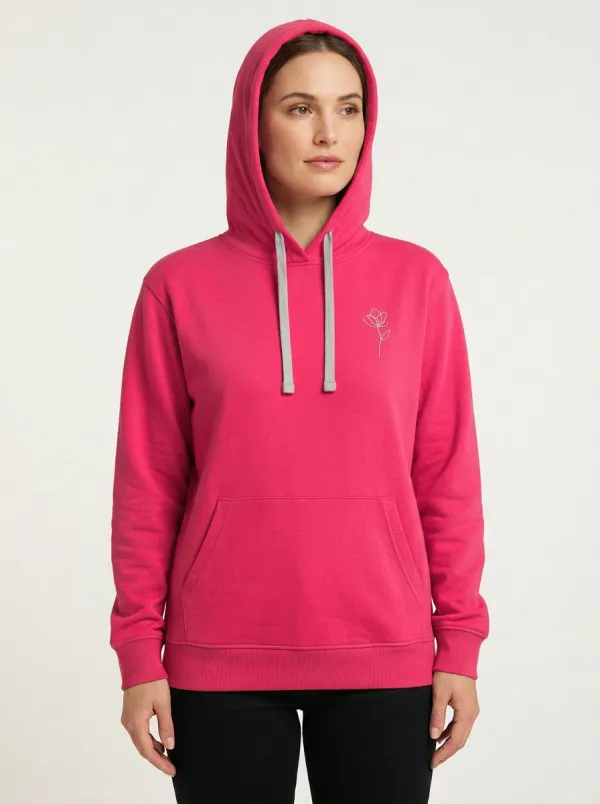 Women's Floral Line Art Casual Hoodie