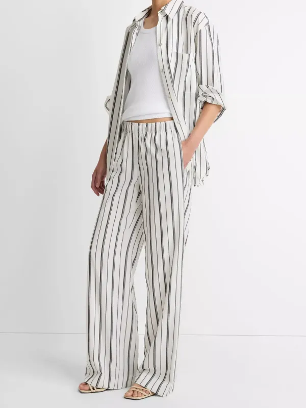 Elastic-Waist Striped Pants