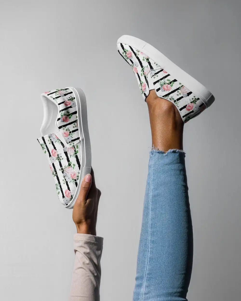 Blooming Contrast Slip On Shoes
