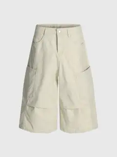 Relaxed Wide-Leg Shorts