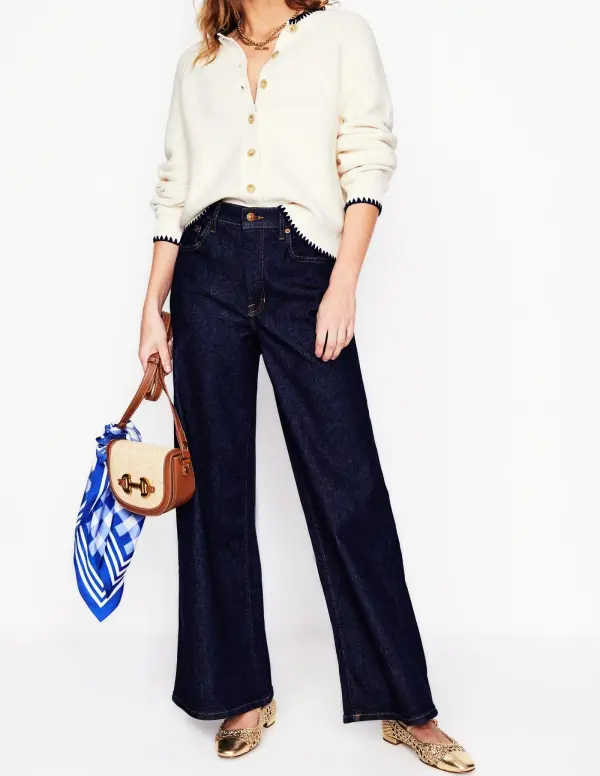High Rise Wide Leg Jeans -Indigo Rinse