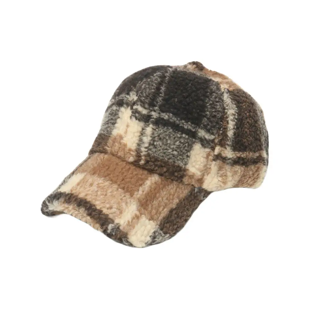 Fleece Plaid Baseball Cap