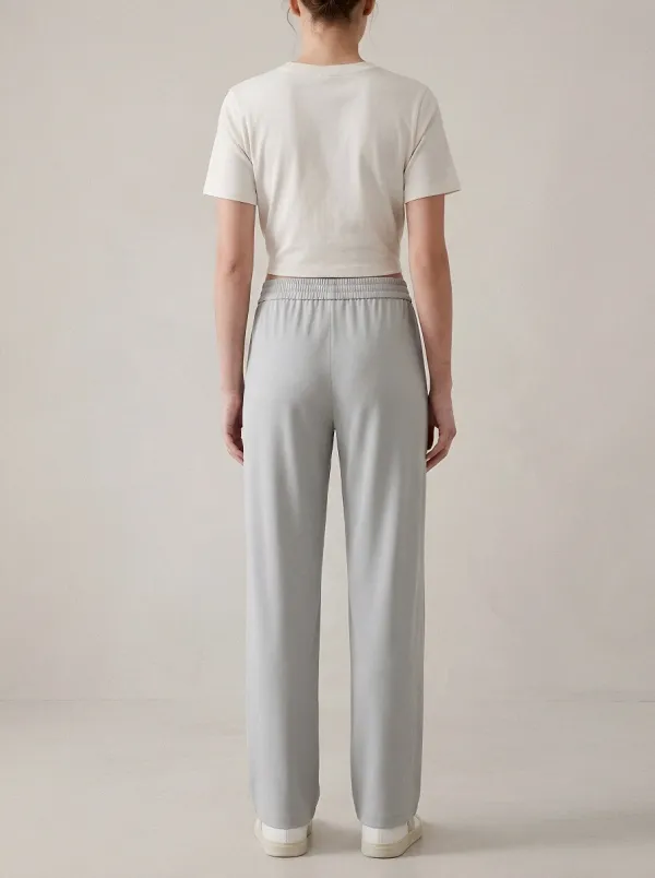Women's Ice Silk Elastic-Waist Minimalist Casual Pants