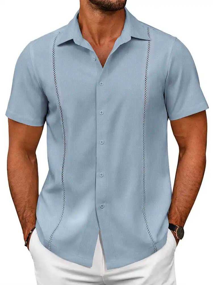 Tailored Casual Embroidered Camp Collar Shirt