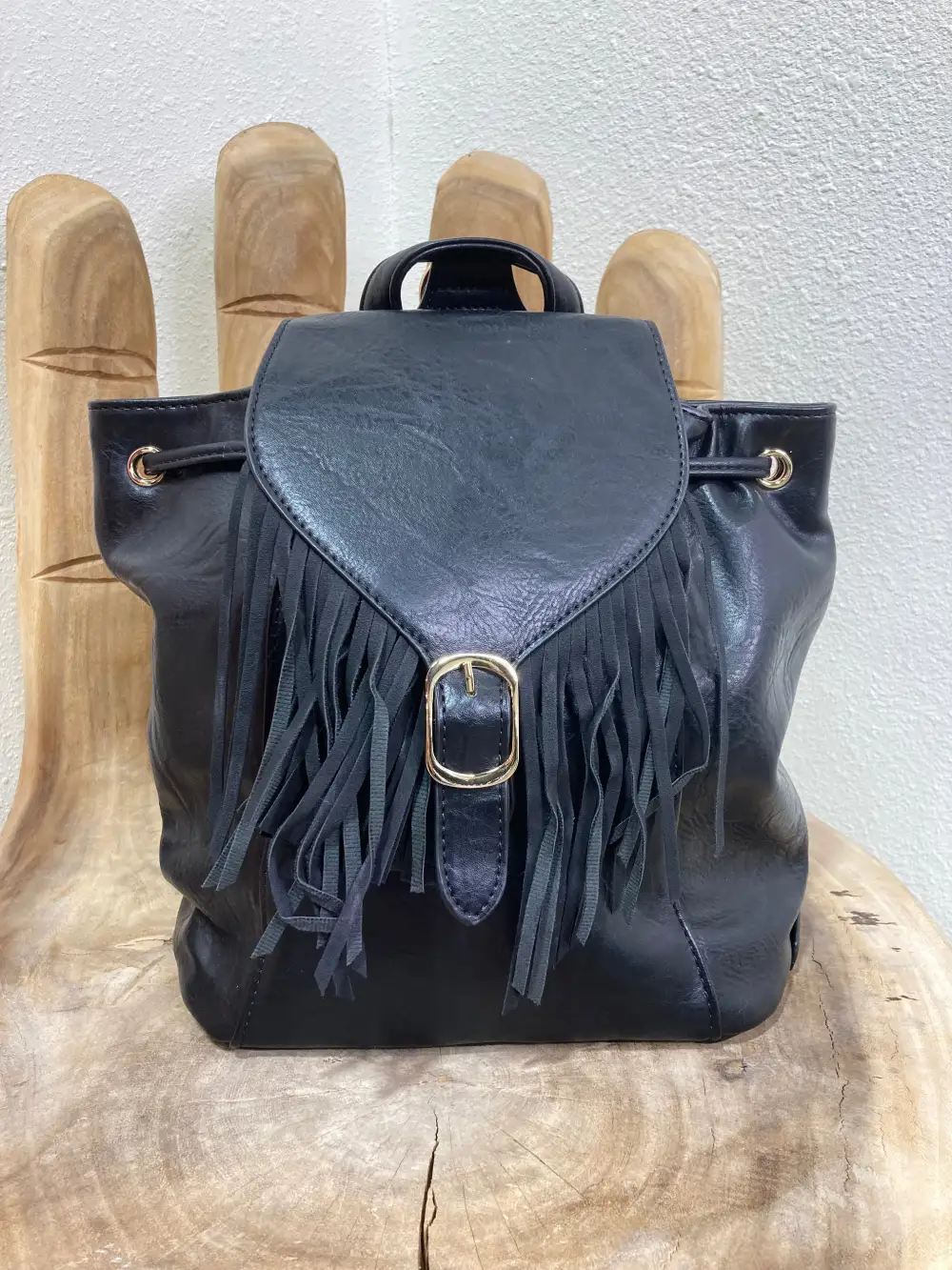 Fringe Detail Structured Casual Backpack