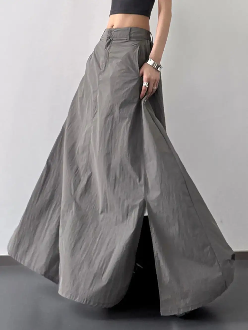High Waisted Slit Maxi Skirt