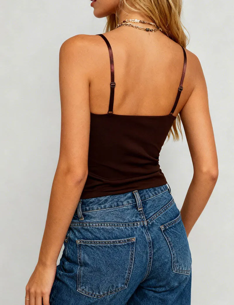 Romantic Lace Sweetheart Neck Bustier Cami Top