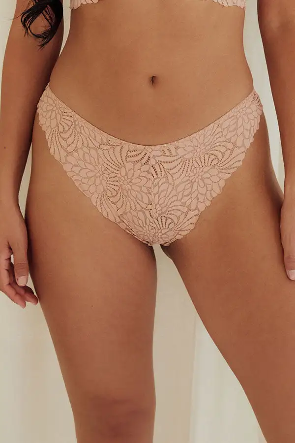 Jacquard Lace High-Cut Brief