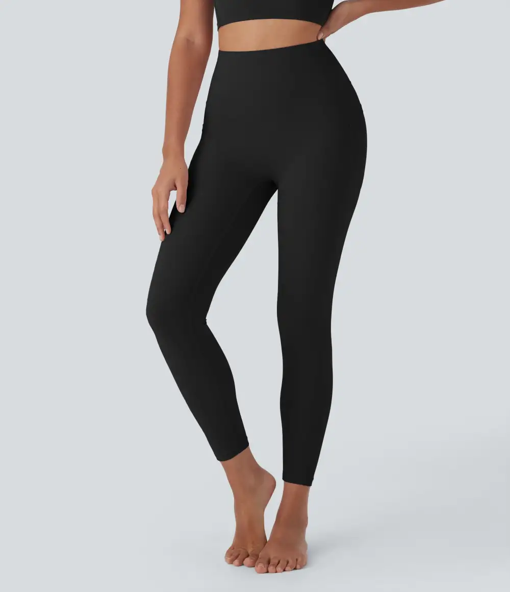 UltraSculpt Cool Quick Dry SoCinched High Waisted Tummy Control Shaping Yoga Leggings with Pockets-UPF50+