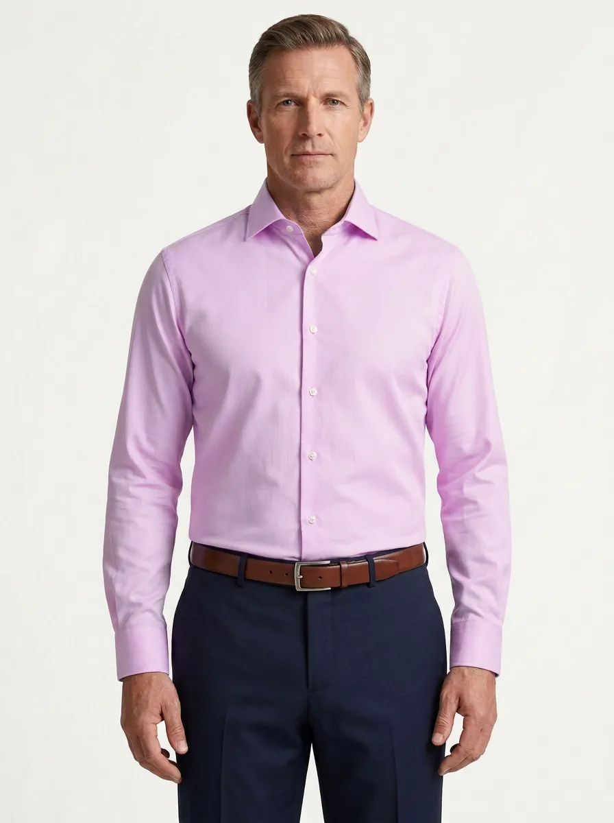 Men's Everyday Long-Sleeve Solid Dress Shirt