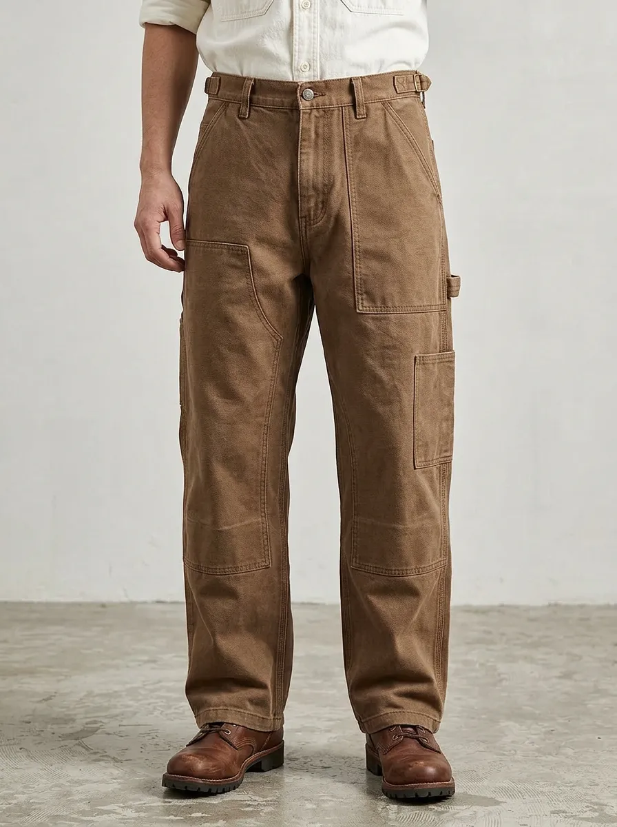 Men's Relaxed Canvas Carpenter Work Pants