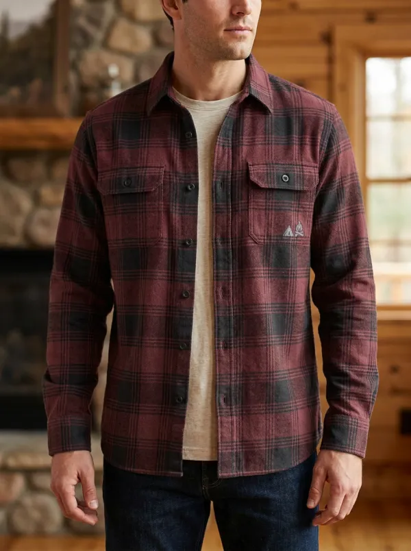 Campfire Forest Plaid Button Front Shirt