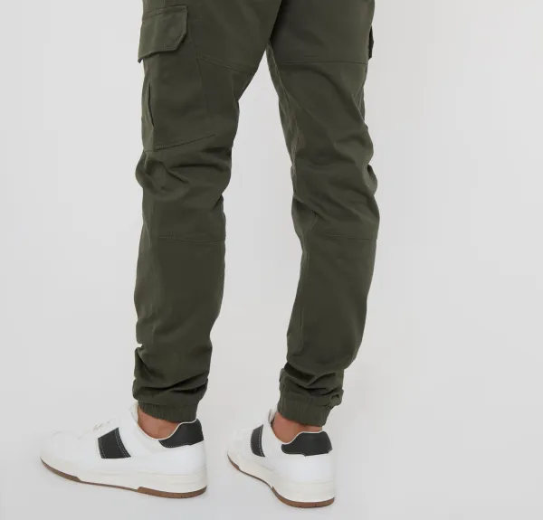 Men's Khaki Green Jogger Style Cargo Pants