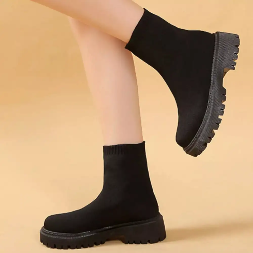 Round Toe Block Heels Boots