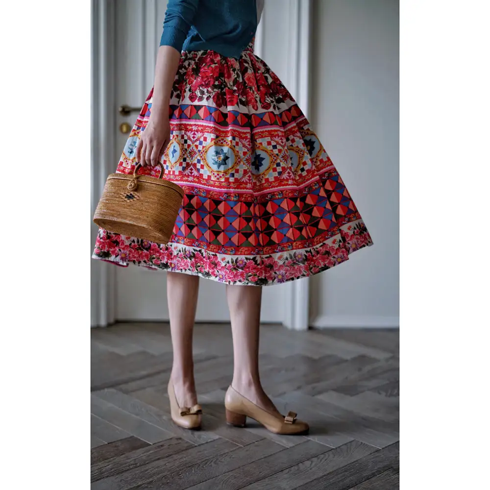 Roomy Casual Everyday Casual Floral Skirt