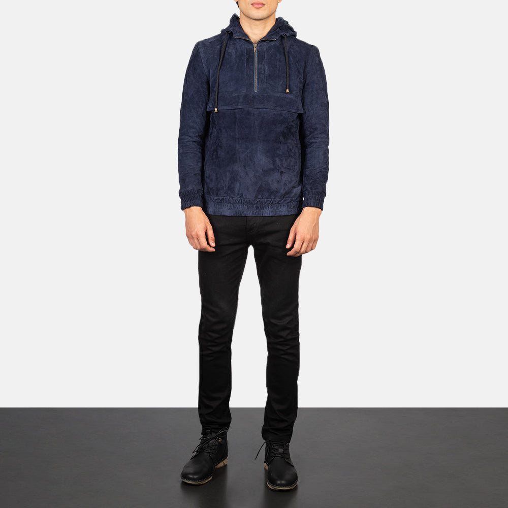 Men's Hooded Suede Jacket