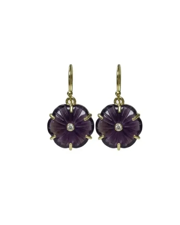 Flower Crystal Accent Statement Earrings