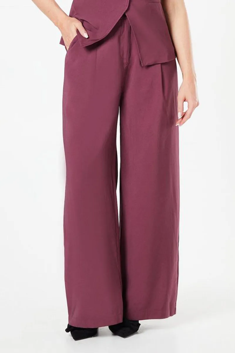 Casual Style Tailored Wide Leg Trouser