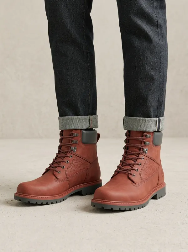Men's Field Style Hiking Topographic Map Work Boots