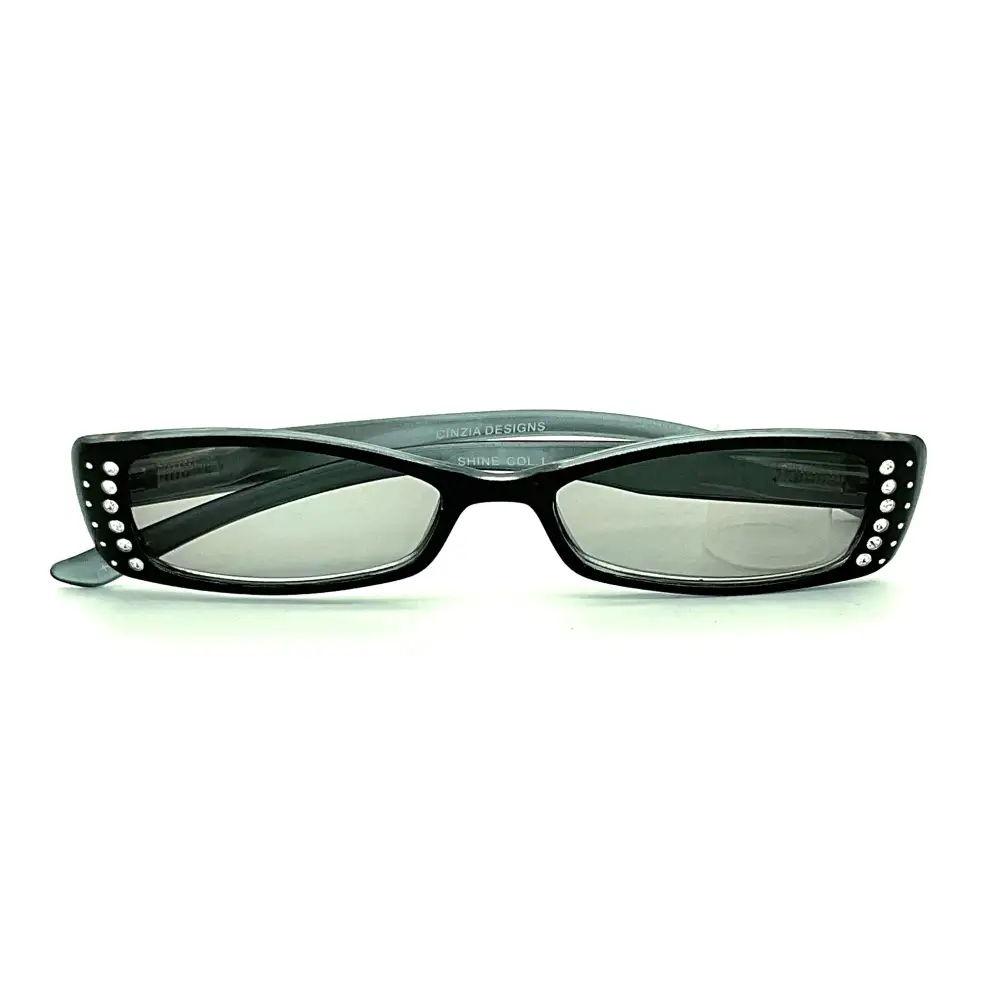 Rhinestone Full Magnification Reading Sunglasses with Case
