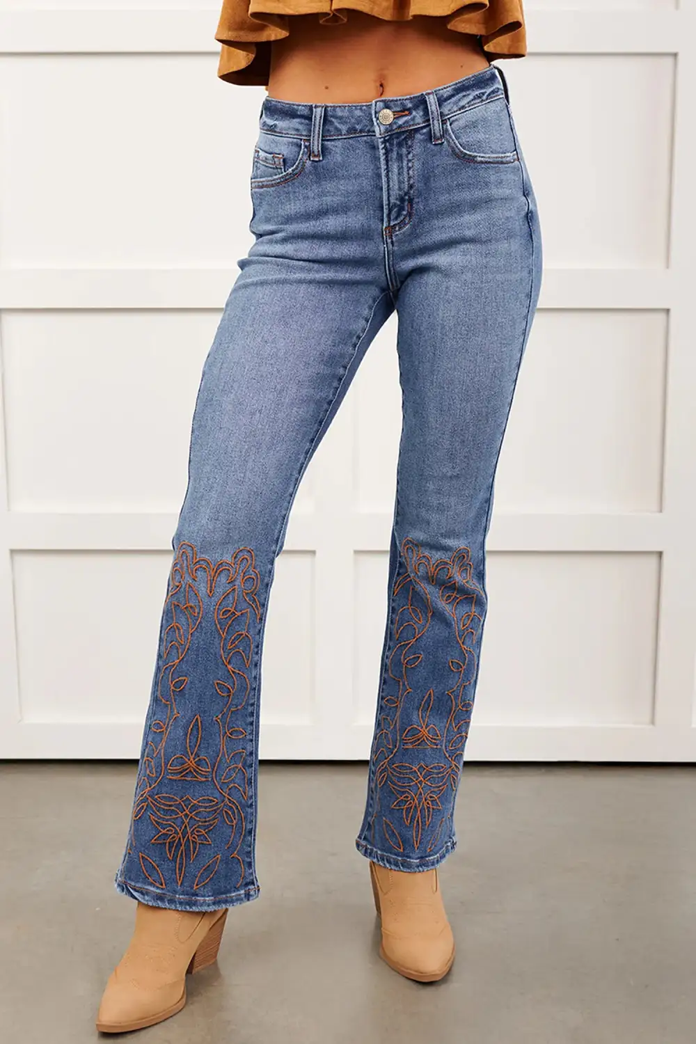 Women's Embroidered Flare Leg Jeans
