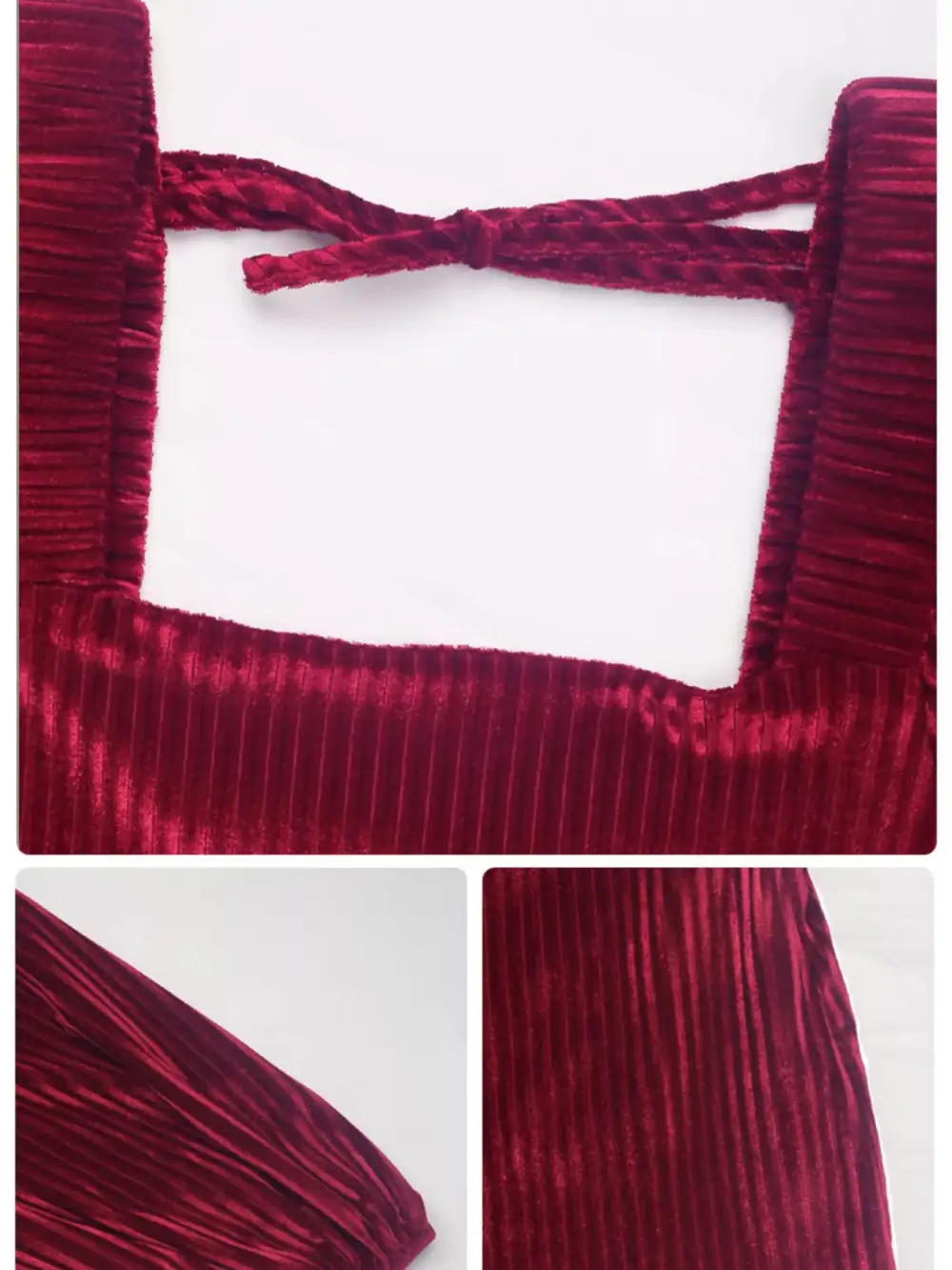 Soft Touch Velvet Square Neck Long Sleeve Dress
