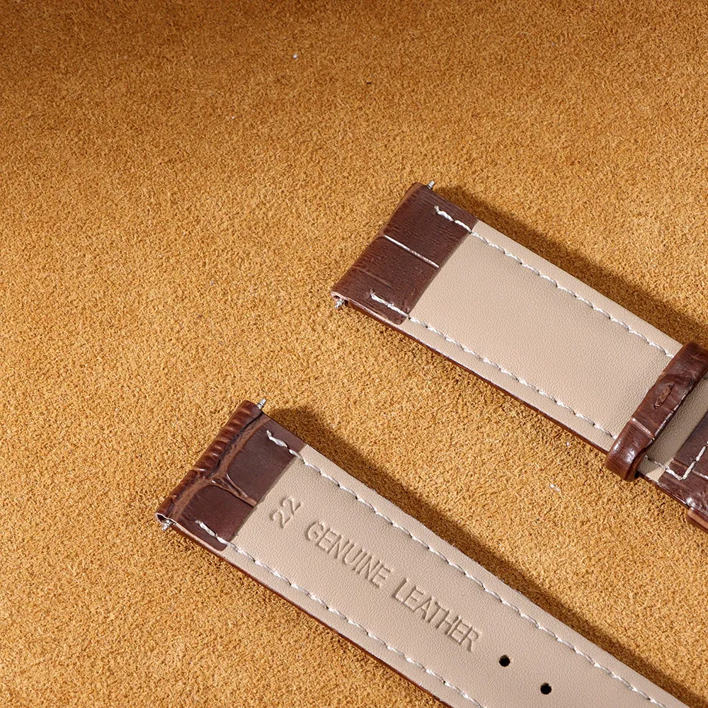 Leather Watch Strap Replacement Band with Butterfly Clasp – Classic Wristband