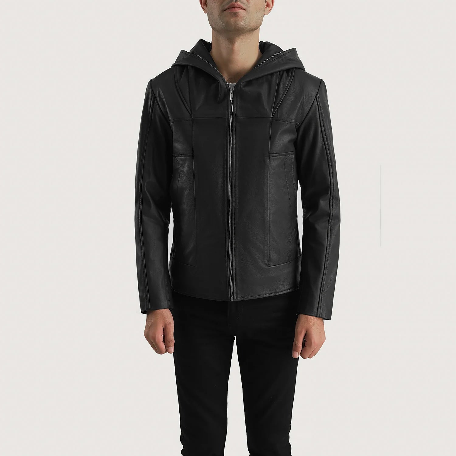 Men's Modern Hooded Leather Jacket