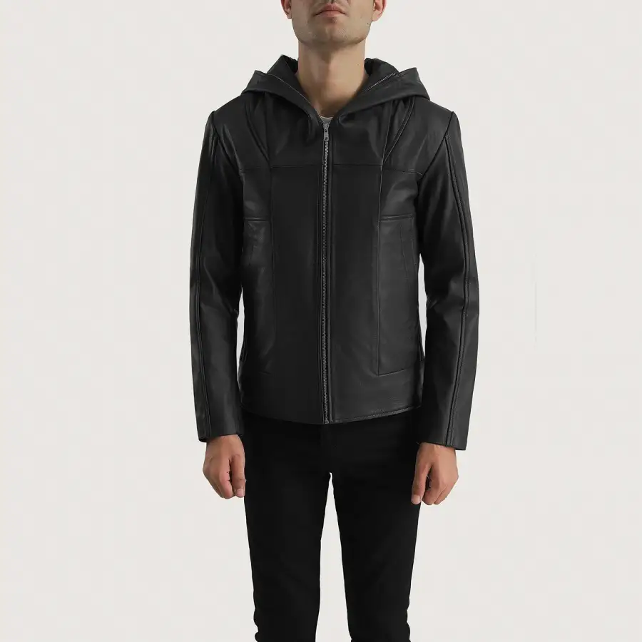 Men's Modern Hooded Leather Jacket