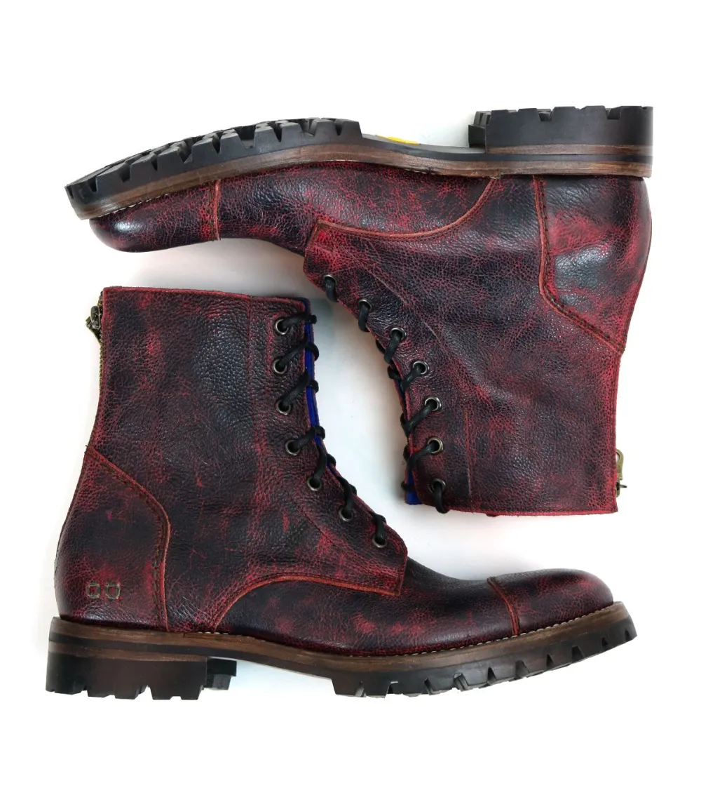 Back-Zip Lug-Sole Combat Boots