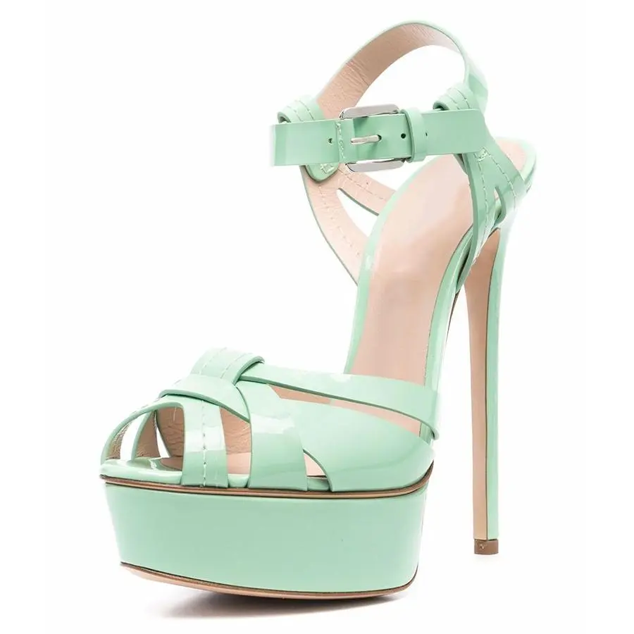 Peep Toe Platform Buckle Strap Sandals