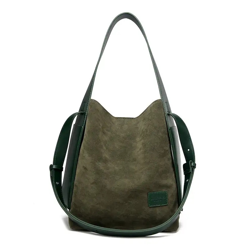 Structured Commuter Suede Tote Bag