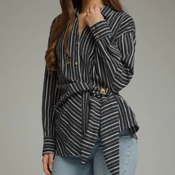 Accent Waist Stripe Top