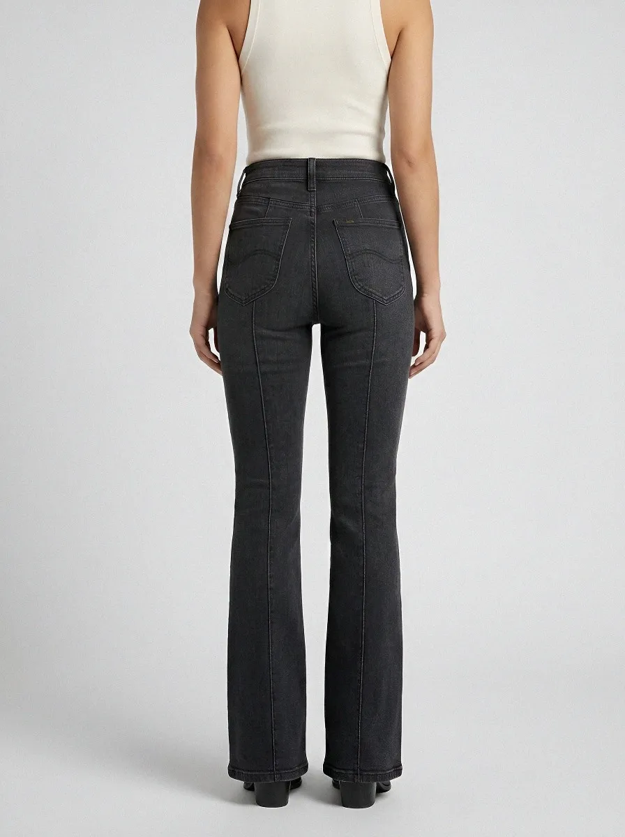 High-Waist Seamed Women's High-Waist Stretch Flare Jeans