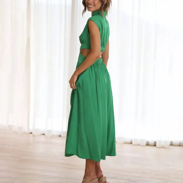  Cutout Waist Midi Dress
