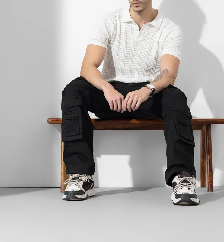 Black Multi Pocket Cargo Pants