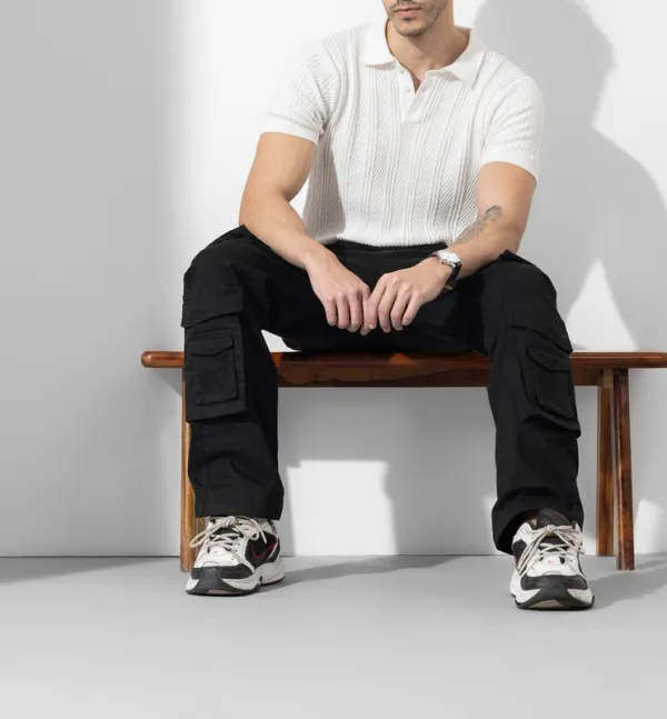 Black Multi Pocket Cargo Pants