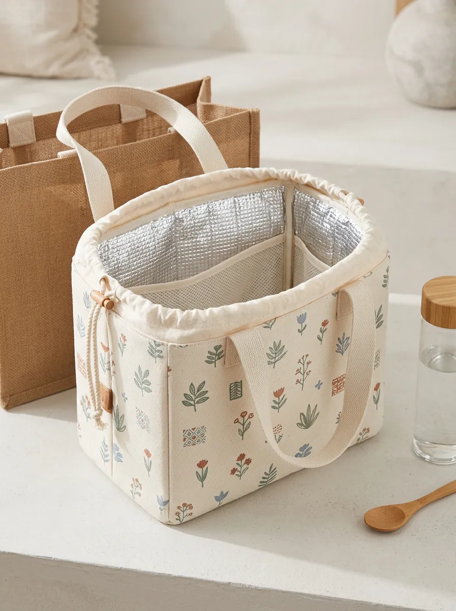 Floral Botanical Pattern Insulated Printed Tote Bag