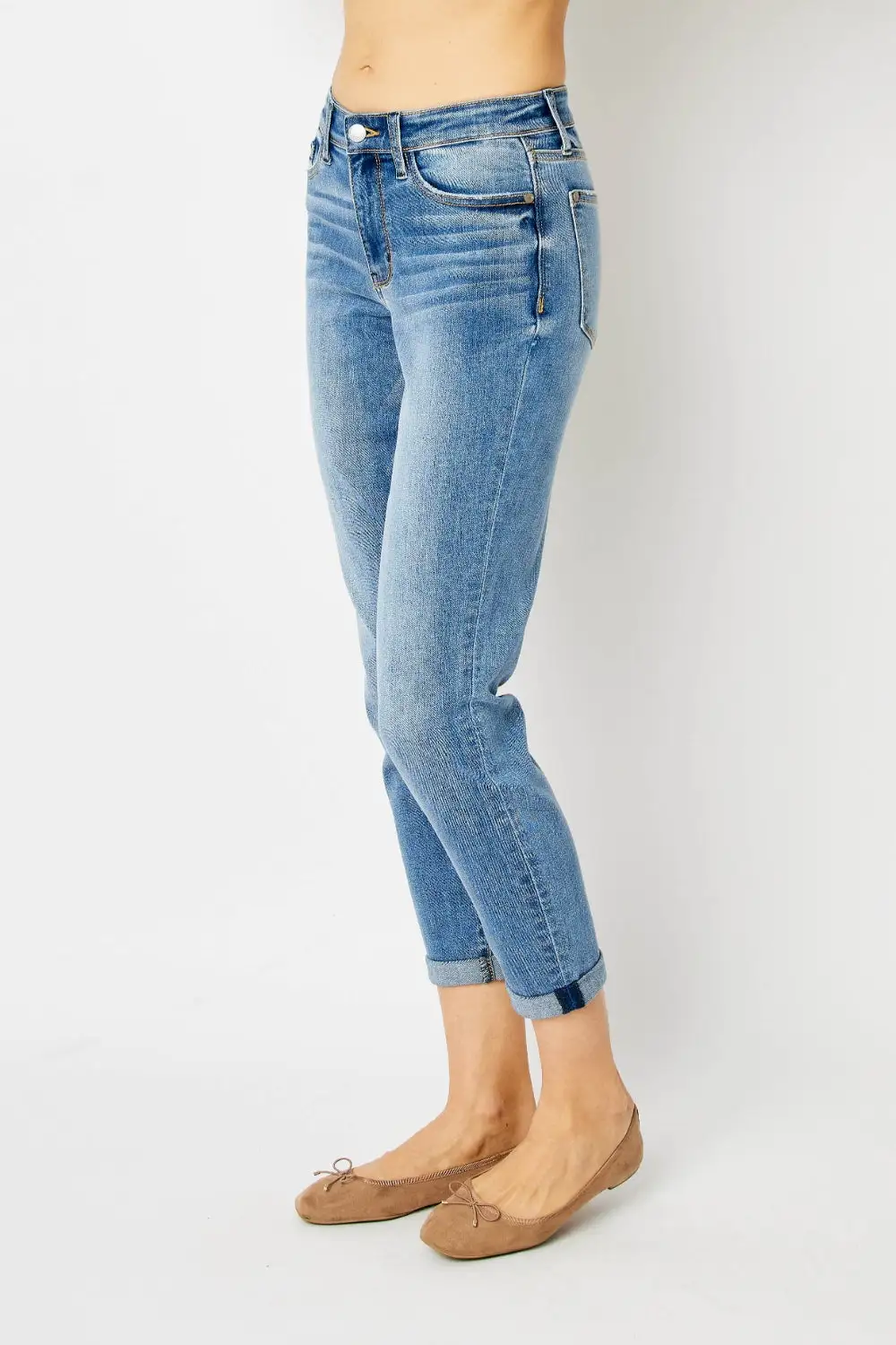 Clean Cuffed Denim Jeans