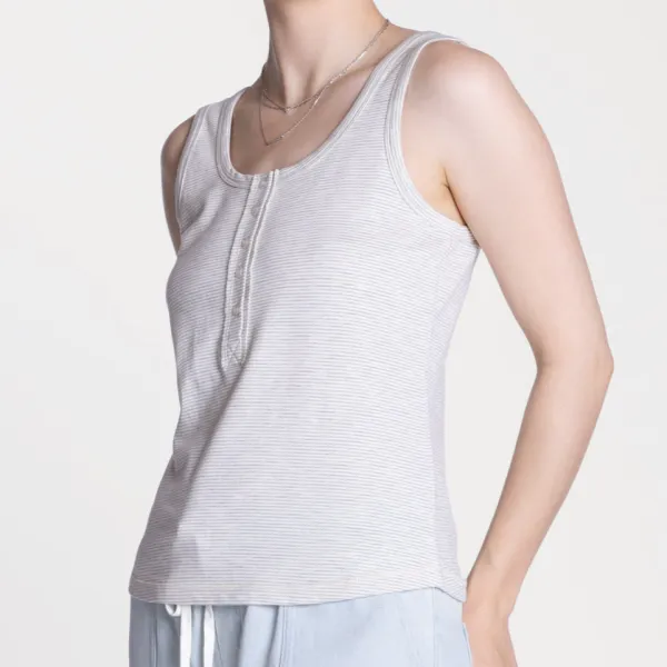 Stripe Tank - Heather