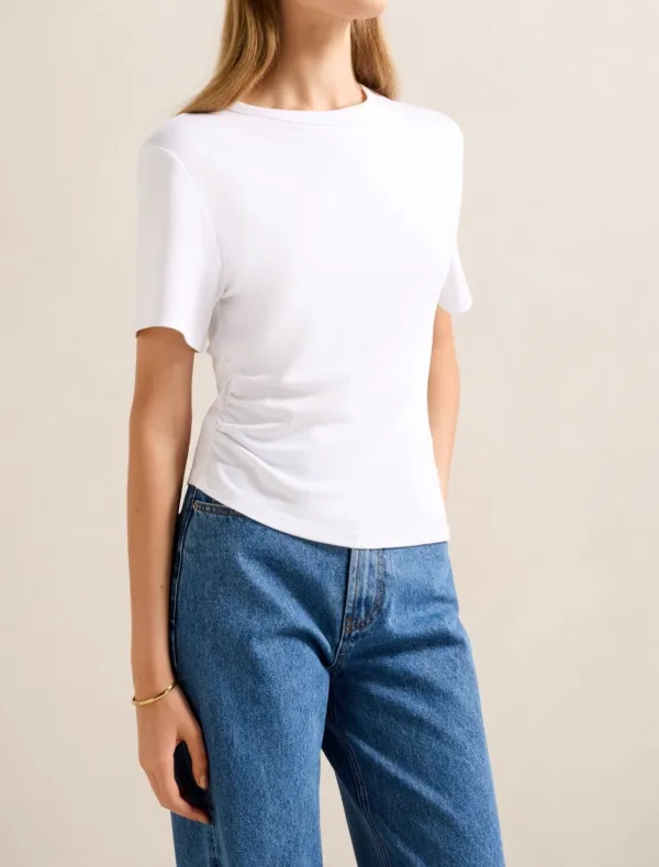 White Boxy Fit Short Sleeve Crew Neck T-Shirt