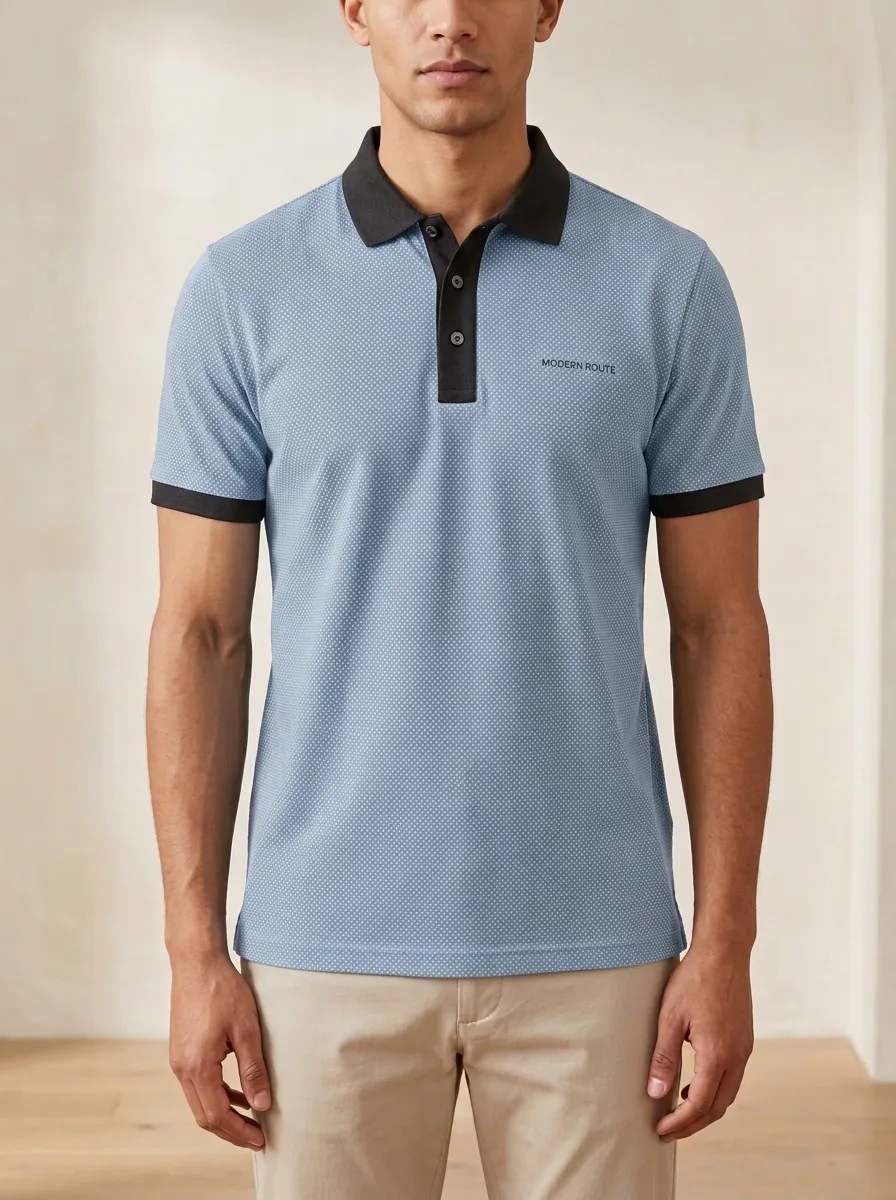 Classic Polka-Dot Men's Polo Shirt