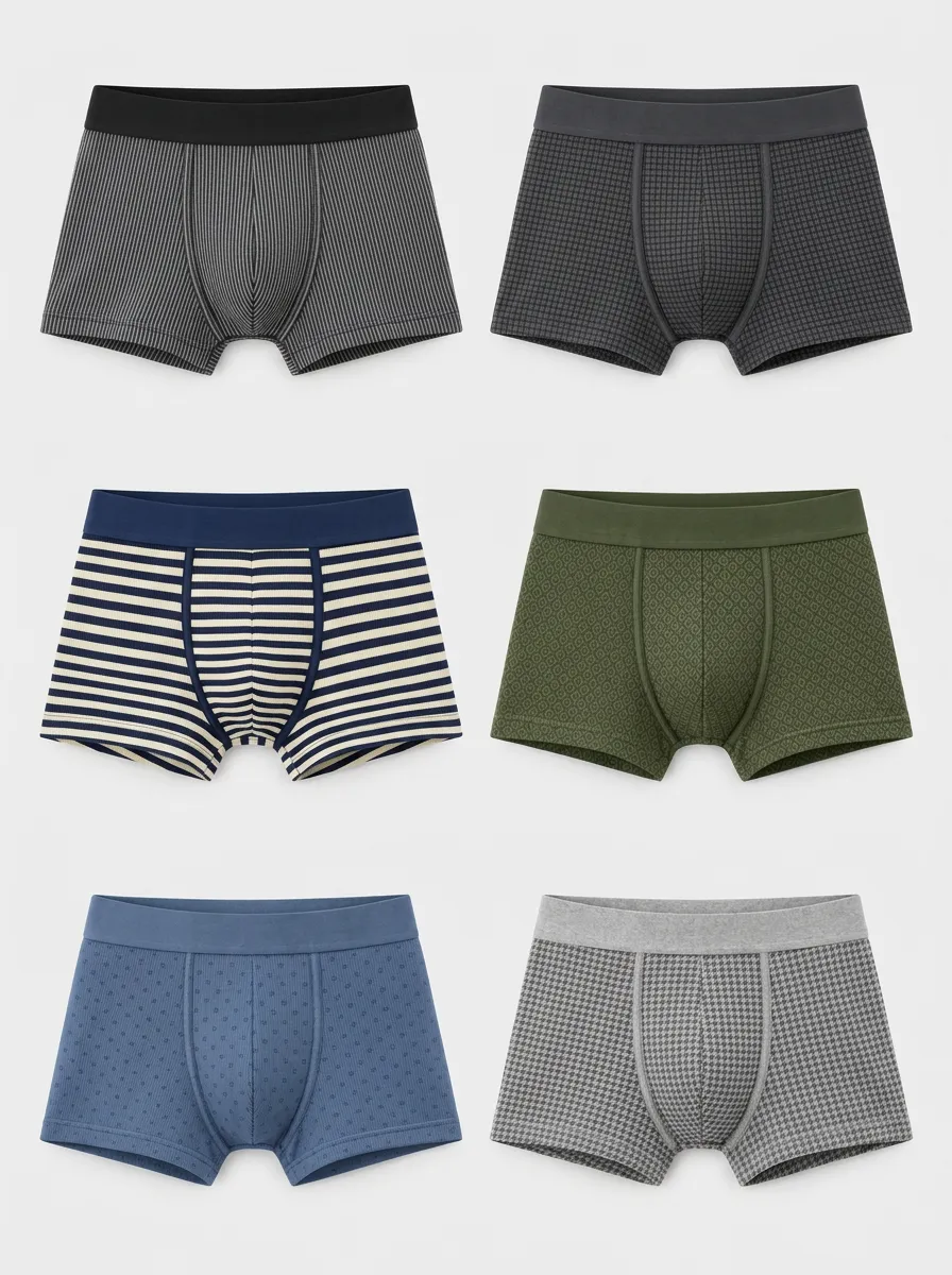 Men's Heritage Multi-Pattern Geometric Striped Printed Boxer Briefs 6-Pack
