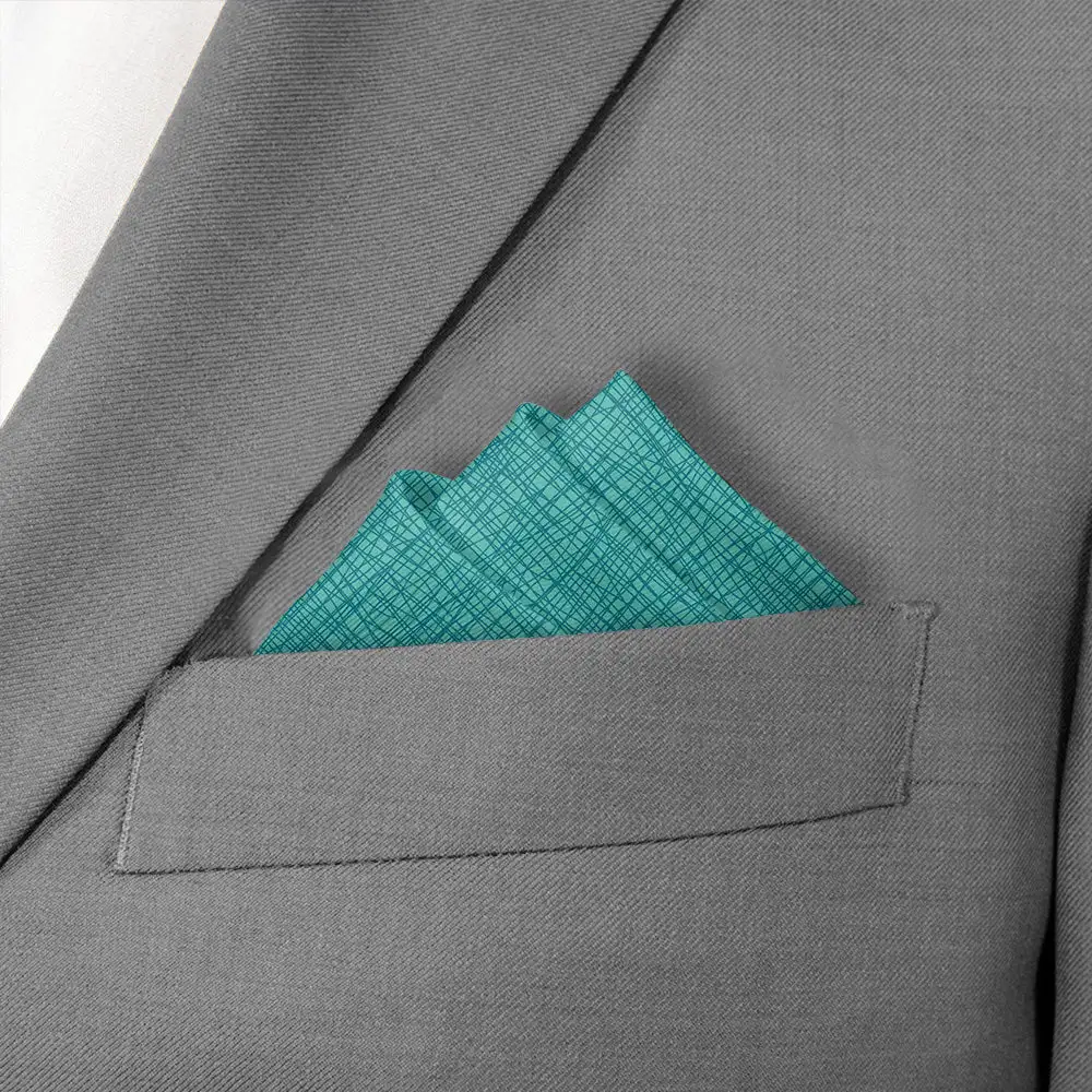 Distinctive Modern Plaid Textured Pocket Square