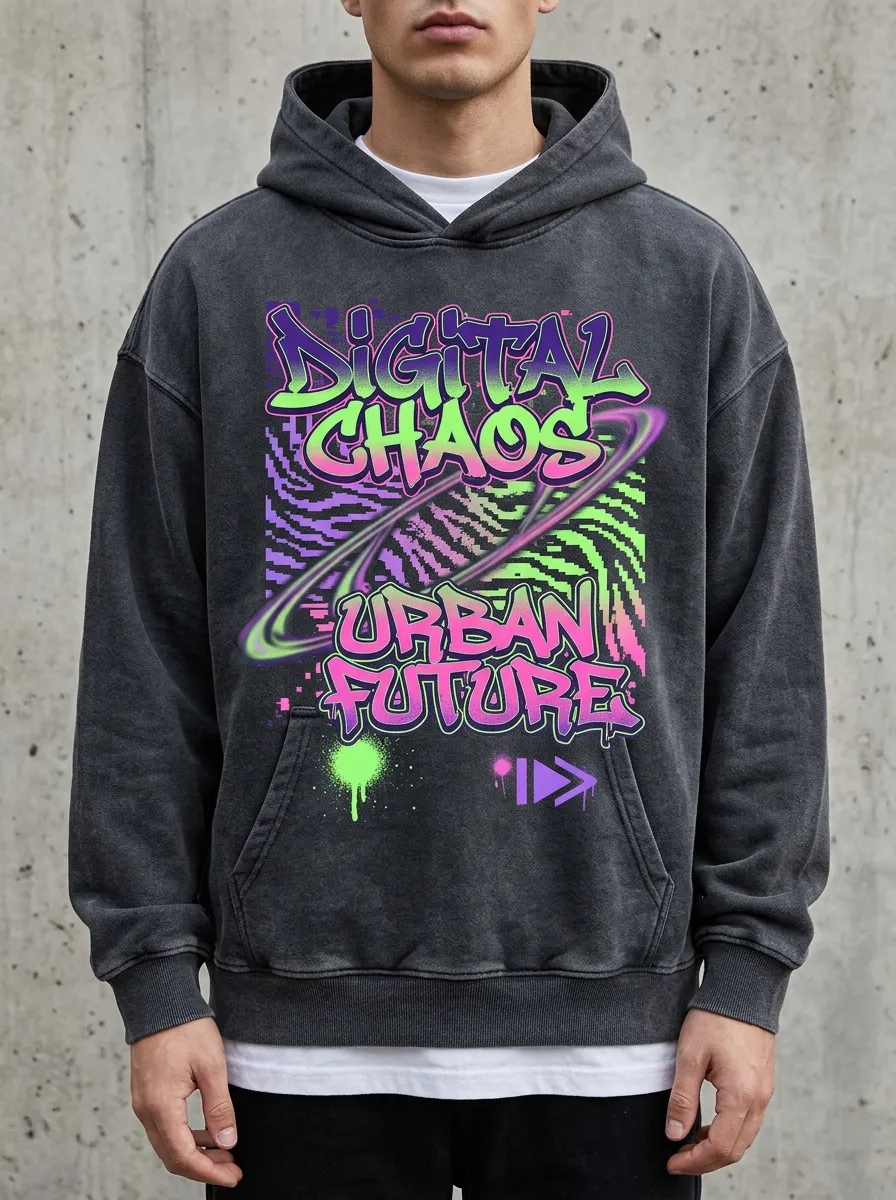 Unisex Streetwear Graffiti Abstract Hoodie