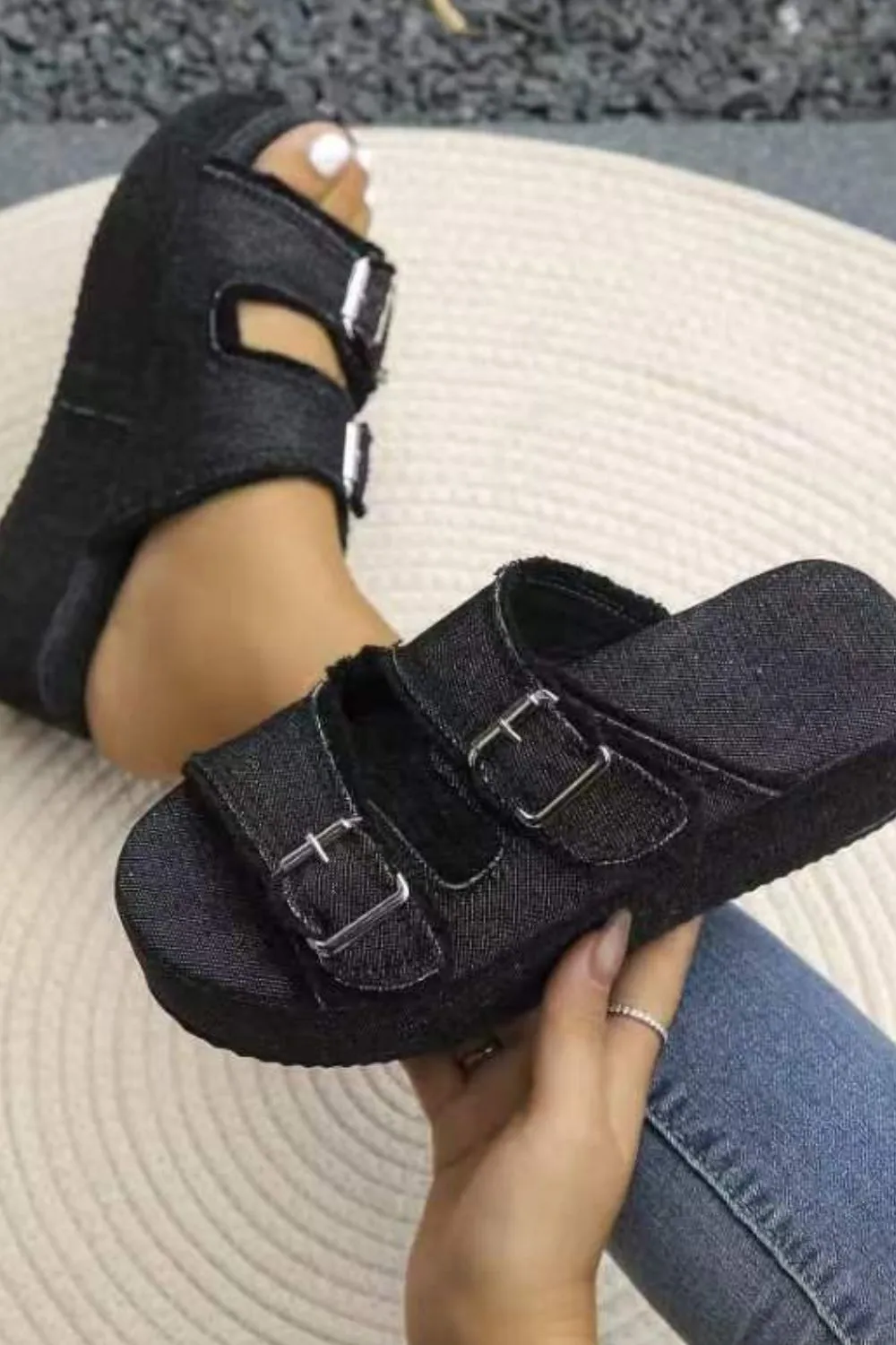 Contemporary Wedge Heeled Sandals