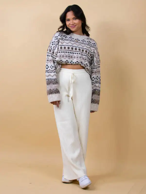Drawstring Loose Lace Straight Trousers Pants
